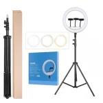 14 Inches Plain USB Ringlight+3 Phone Holder & Tripod Stand - Image 4