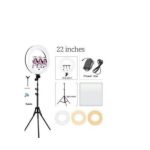 22 Inches Plain Ring Light With Remote+3 Phone Holder+Adaptor Plug+Tripod Stand - Image 3