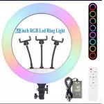 22 Inches RGB Ring Light With Remote+3 Phone Holder+Adaptor Plug+Tripod Stand - Image 3