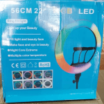 22 Inches RGB Ring Light With Remote+3 Phone Holder+Adaptor Plug+Tripod Stand