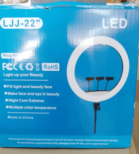 22 Inches Plain Ring Light With Remote+3 Phone Holder+Adaptor Plug+Tripod Stand