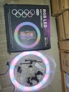 16 inches RGB USB Ringlight with Remote Control+3 Phone Holder