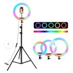 10 Inch RGB Ring Light With Tripod Stand-Multi-colored