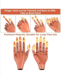 Flexible Practice Nail Training Hand – Mannequin Hand for Acrylic & Gel Nail Art - Image 2