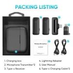 J13 Clip-On Wireless Microphone for iPhone & iPad – 2-Person Lavalier Mic with Charging Case Noise Cancelling Plug-and-Play Mic for Video & Vlogging - Image 4