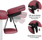 Yaheetech Burgundy Portable Lash Bed – Folding Massage Table for Spa, Tattoo & Eyelash Extensions - Image 4