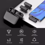 J13 Clip-On Wireless Microphone for iPhone & iPad – 2-Person Lavalier Mic with Charging Case Noise Cancelling Plug-and-Play Mic for Video & Vlogging - Image 3