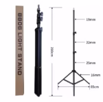 8806 Adjustable Light Stand – Heavy-Duty Tripod Stand for Photography & Video Lighting Equipment - Image 3