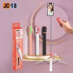JC-18 Bluetooth Selfie Stick Tripod with Remote & LED Light – 1.7m Extendable