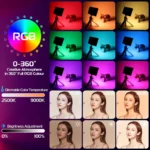 WL-R2 Portable RGB Video Light – 2500K-9000K Dimmable Panel with CRI 95+ - Image 6