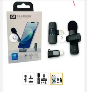 K8 Wireless Lavalier Microphone – Single Mic for iPhone & Type-C Devices with Noise Reduction