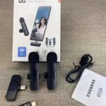 K9 Dual Wireless Lavalier Microphone – 2 Mics for iPhone & Type-C Devices with Noise Cancellation
