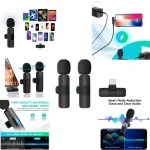 K9 Dual Wireless Lavalier Microphone – 2 Mics for iPhone & Type-C Devices with Noise Cancellation - Image 4