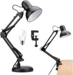 Desk Lamp with Clamp, Adjustable Flexible Gooseneck Metal Table Lamp for Home Office, Work, Study, Reading, E27 Bulb Included, Multi-Joint - Image 6