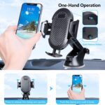 Car Phone Holder, Adjustable Car Phone Mount Cradle 360° Rotation, Phone Holder for Car with One Button Release, Car Phone Strong Sticky Gel Pad for Mobile - Image 5