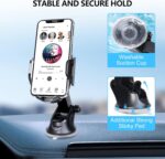 Car Phone Holder, Adjustable Car Phone Mount Cradle 360° Rotation, Phone Holder for Car with One Button Release, Car Phone Strong Sticky Gel Pad for Mobile - Image 3