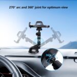 Car Phone Holder, Adjustable Car Phone Mount Cradle 360° Rotation, Phone Holder for Car with One Button Release, Car Phone Strong Sticky Gel Pad for Mobile - Image 6