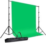 MVPRO Green Screen Backdrop with Stand, 8FT X 12FT Wide Green Screen Backdrop with 9 FT x 9 FT Wide Photo Backdrop Stand, Photo Backdrop Stand Kit Include Carry Bag