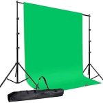 MVPRO Green Screen Backdrop with Stand, 8FT X 12FT Wide Green Screen Backdrop with 9 FT x 9 FT Wide Photo Backdrop Stand, Photo Backdrop Stand Kit Include Carry Bag
